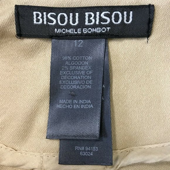 Bisou Bisou Michele Bohbot Women's Beige Long Sleeves Embellished Jacket Size 12 - Picture 7 of 8